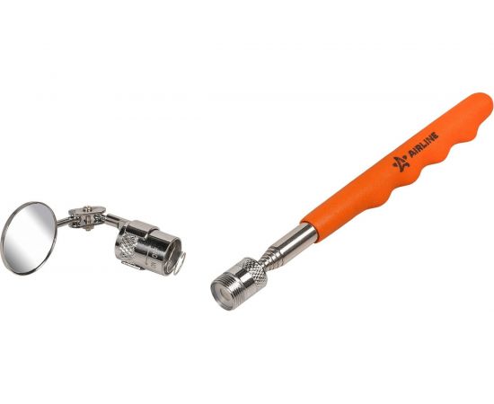 Телескопическое инспекционное зеркало AIRLINE с подсветкой, подвижное, d=32 мм, L=250-880 мм ATBS009 – изображение 4