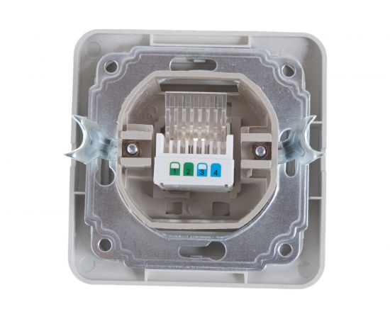 Телефонная розетка Smartbuy 1-местная серебро Марс SBE-02s-S1-PH – изображение 4