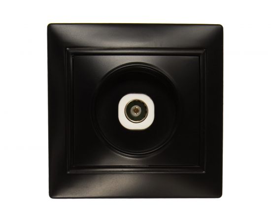 Телевизионная розетка Smartbuy 1-местная 75Ом 5-862МГц черная Венера SBE-01b-S1-TV 