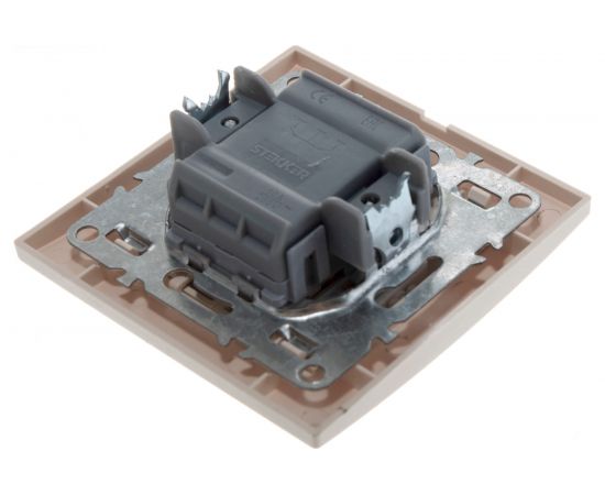 Выключатель STEKKER 2-клавишный, 220V, 10А, серия Эрна, слоновая кость, PSW10-9004-02 39231 