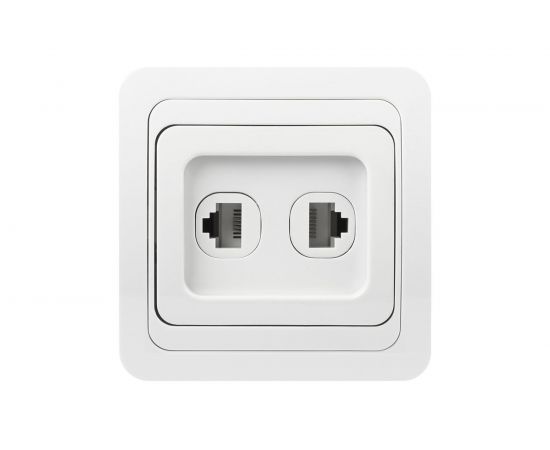 Розетка компьютерная + телефонная Smartbuy RJ45+Phone 1 местная белая Марс SBE-02w-S1-RJPH 
