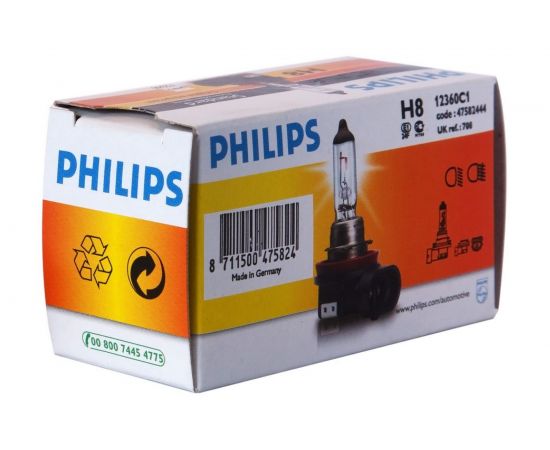 Автолампа PHILIPS H8 35 PGJ19-1 12V,1,50 12360C1 