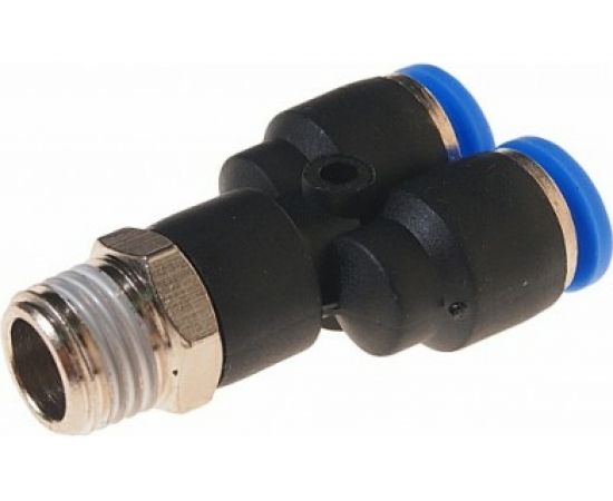 Фитинг Y-образный с наружной резьбой (8 мм; 1/4") для пластиковых трубок ROCKFORCE RF-SPX08-02 