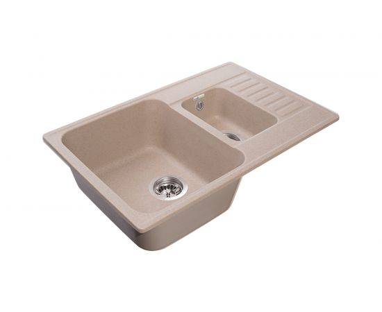 Мойка GranFest QUARZ 1.5-чаш+кр. 740*480 песок 21К песок 