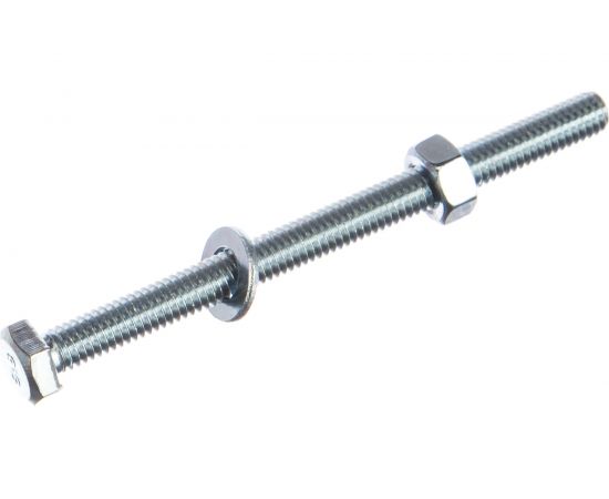 Болт с шестигранной головкой в комплекте с гайкой, шайбой, шайбой пружинной, ЗУБР, МАСТЕР, 303436-06-080 