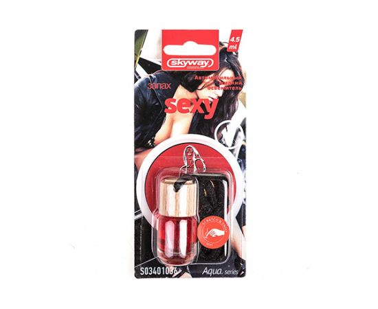 Ароматизатор подвесной бутылочка с деревяной крышкой SKYWAY Aqua.series Sexy S03401036 