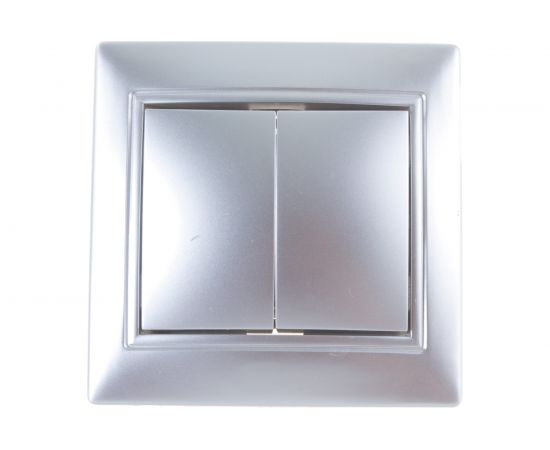 Выключатель Smartbuy 2-клавишный 10А серебро, Венера SBE-01s-10-SW2-0-c 