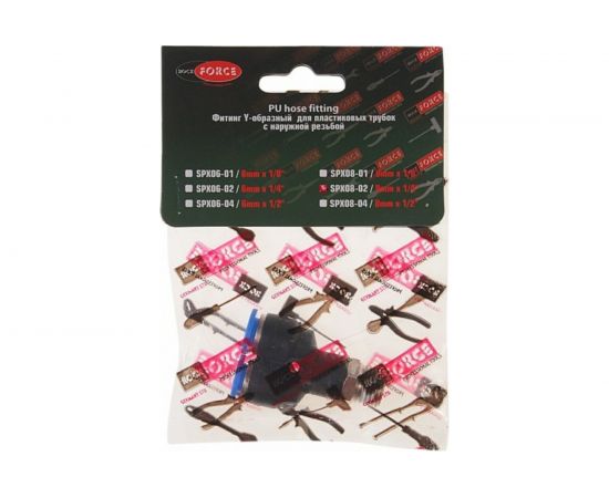 Фитинг Y-образный с наружной резьбой (8 мм; 1/4") для пластиковых трубок ROCKFORCE RF-SPX08-02 – изображение 2