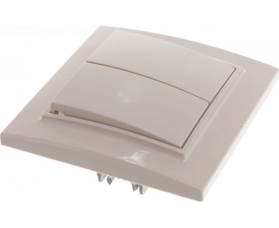 Выключатель STEKKER 2-клавишный, 220V, 10А, серия Эрна, слоновая кость, PSW10-9004-02 39231 – изображение 2