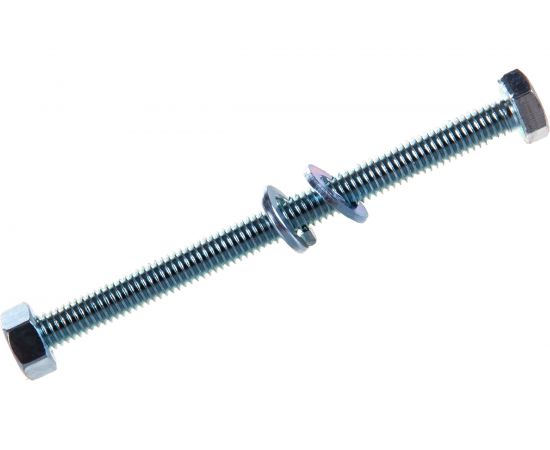 Болт с шестигранной головкой в комплекте с гайкой, шайбой, шайбой пружинной, ЗУБР, МАСТЕР, 303436-06-080 – изображение 2