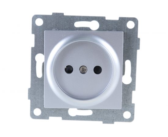 Механизм розетки GUSI ELECTRIC Ugra 1-ой с/з с з/ш, СУ, 16А, 250В, серебро С11Р4-004 – изображение 2