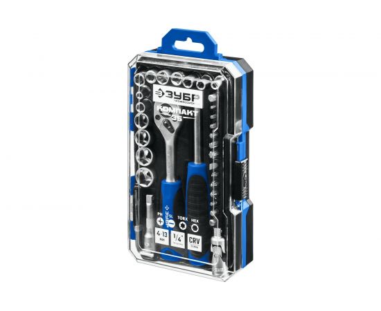 Универсальный набор инструмента ЗУБР Профессионал Компакт-35, 35 предметов 27642-H35_z01 – изображение 2