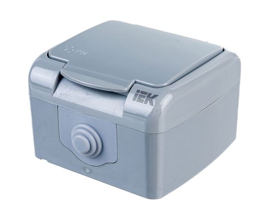 1-ая розетка IEK AQUATIC РСш12-2-А с заземляющим контактом, открытой установки, 16А, IP54 ERA12-K03-16-54 – изображение 3