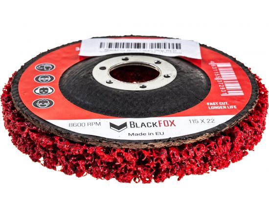 Диск зачистной Clean Strip Red 115х22 мм с фибровой оправкой BlackFox 12575 – изображение 3