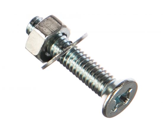 Винт Tech-Krep DIN965 с потайной головкой, оцинкованный M4х20 + гайка + шайба 20 шт - пакет Tec 114059 – изображение 3