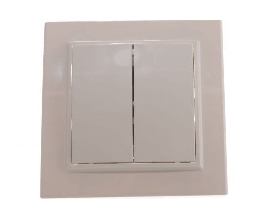 Выключатель STEKKER 2-клавишный, 220V, 10А, серия Эрна, слоновая кость, PSW10-9004-02 39231 – изображение 4