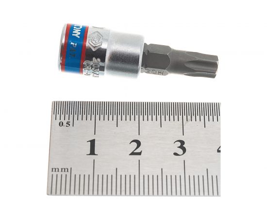 Головка-бита торцевая 1/4", TORX с отверстием, T30Н, L=37 мм KING TONY 203730 – изображение 4