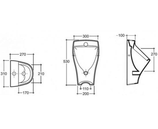 Писсуар KERAMIN ЛАГО в комплекте сифон + кран нажимной AlcaPlast (Чехия) 464665 – изображение 5