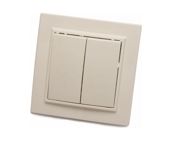 Выключатель STEKKER 2-клавишный, 220V, 10А, серия Эрна, слоновая кость, PSW10-9004-02 39231 – изображение 5