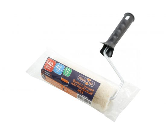 Валик с ручкой РОССНА НАТУРАЛЬНЫЙ МЕХ 140 мм Р860753 