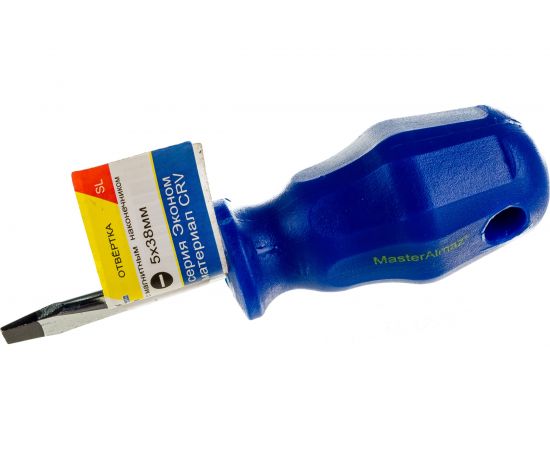 Плоская шлицевая отвертка МастерАлмаз эконом, 5 мм-38 мм 10504085 