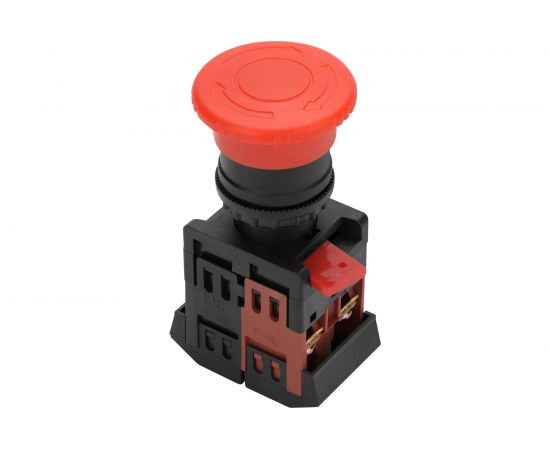 Кнопка duwi AE-22 Грибок с фиксацией красная d22мм 1з+1р, 26863 5 