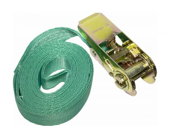 Кольцевой ремень крепления груза Rekzit лента 25мм полиэфир, 5 м, с храповым механизмом 93502 