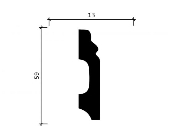 Напольный плинтус Decor-Dizayn ударопрочный влагостойкий под покраску 60Х13Х2000 мм DD27 – изображение 2