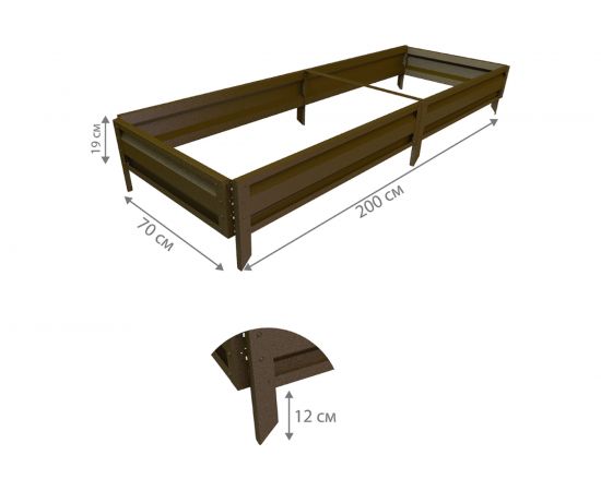 Готовая грядка Delta-Park GL 0.7х2 м, коричневая 30010_GL702Br – изображение 2