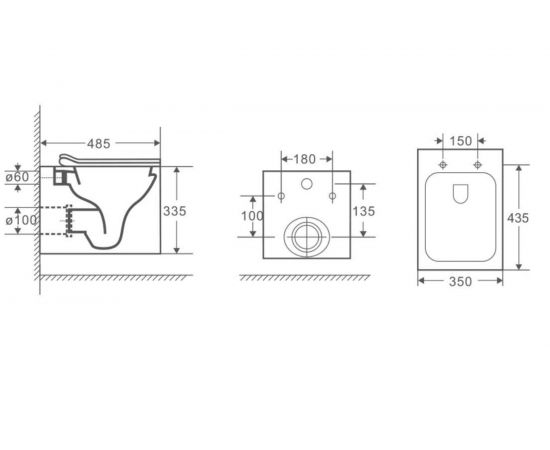 Подвесной унитаз ALCORA Olas безободковый, с сиденьем дюропласт, микролифт, скрытый монтаж LT-048E-R – изображение 2