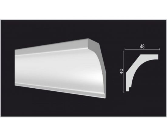 Потолочный карниз Decor-Dizayn ударопрочный влагостойкий под покраску 48Х40Х2000 мм DD13 – изображение 2