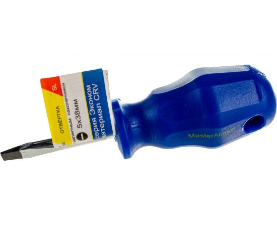 Плоская шлицевая отвертка МастерАлмаз эконом, 5 мм-38 мм 10504085 – изображение 2