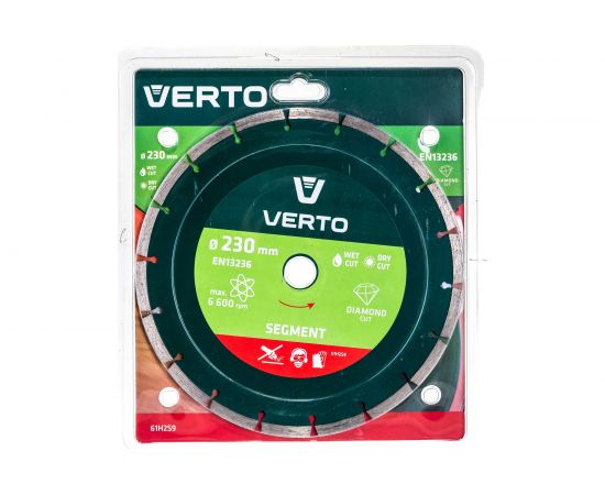 Диск алмазный сегментный (230x22.2 мм) VERTO 61H2S9 – изображение 2