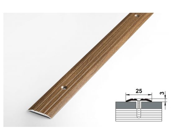 Порог прямой алюминиевый декоративный (25 мм, 1,8 м, Дуб престиж) ЛУКА УТ000025988 – изображение 2