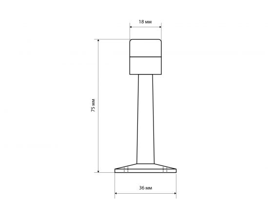 Дверной ограничитель Стандарт (европакет; прямой; хром) 11102 – изображение 2