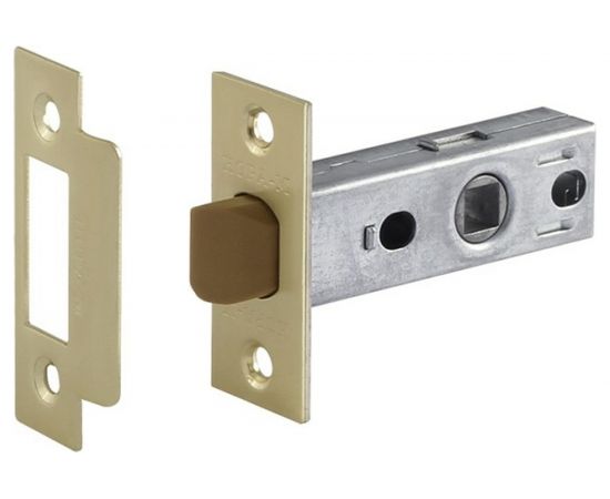 Дверная защелка НОРА-М С-45П пластик. яз. мат. латунь 15848 – изображение 2