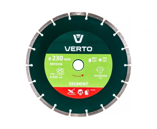 Диск алмазный сегментный (230x22.2 мм) VERTO 61H2S9 – изображение 3