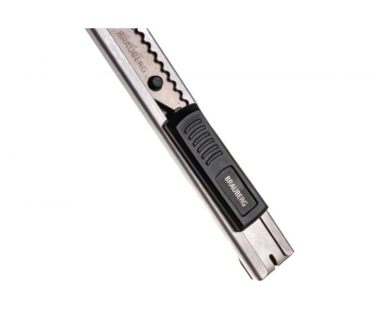 Канцелярский нож BRAUBERG 9 мм Extra 30 металлический лезвие 30 автофиксатор подвес 237084 – изображение 3