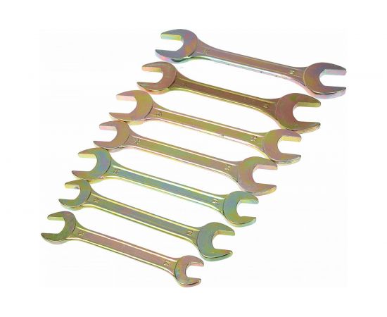 Набор рожковых ключей ЕРМАК 12 предметов, 8x10-30x32мм, желтый цинк, пластик холдер 736-074 – изображение 4