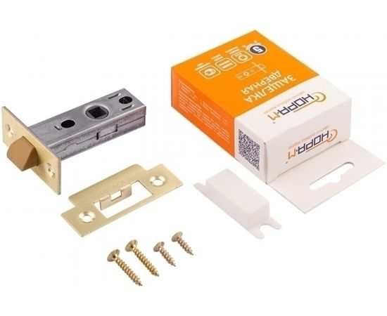 Дверная защелка НОРА-М С-45П пластик. яз. мат. латунь 15848 – изображение 5