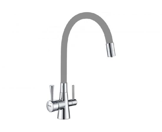 Однорычажный смеситель для кухни OUTE латунь, выводом под фильтр, серый T60003B-5 