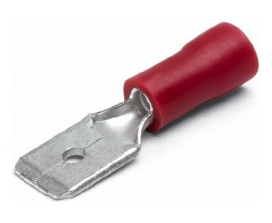 Плоская клемма REXANT, изолированная, штекер 6.3 мм 0.5-1.5 кв.мм, красная 08-0313 