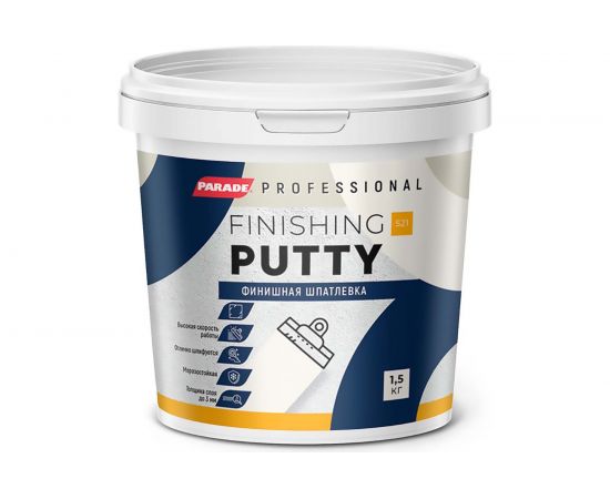 Шпатлевка акриловая PROFESSIONAL S21 финишная 1,5 кг Россия PARADE Лк-00011759 