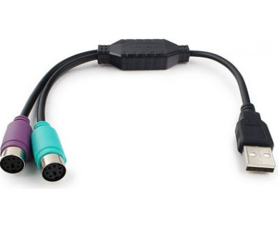 Конвертер Cablexpert PS/2 устройства - USB порт, 2xPS/2/AM, блистер, черный UAPS12-BK 