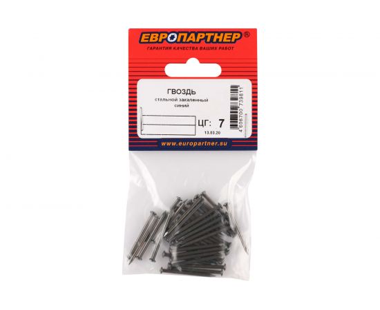 Стальной закаленный гвоздь ЕВРОПАРТНЕР синий 2х25 35шт. 13 7397 1 