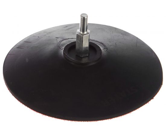 Тарелка опорная резиновая для дрели, на липучке, d=125 мм STAYER MASTER 35740-125 