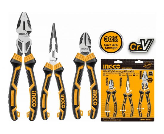Набор шарнирно-губцевого инструмента INGCO усиленные 3 пред. INDUSTRIAL HKHLPS2832 
