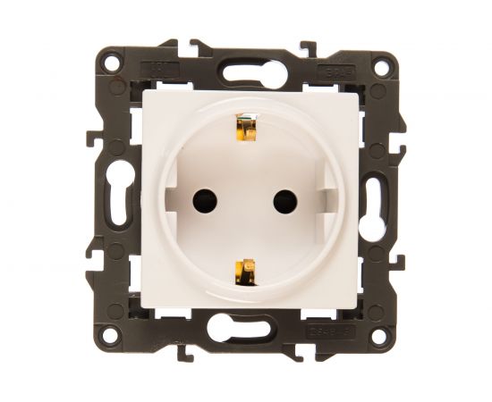 Розетка со шторками ЭРА Elegance 2P+E Schuko, 16A-250В, IP20, белый 14-2102-01 Б0034272 