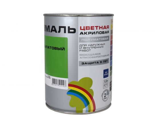 Универсальная цветная эмаль Радуга Colors ВД-АК 220 салатовый, 0,9 л 142951 