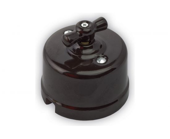 Проходной одноклавишный выключатель Retrika, ретро цвет черный R-SW-18 